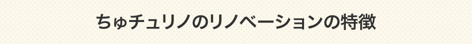 ちゅチュリノのリノベーションの特徴